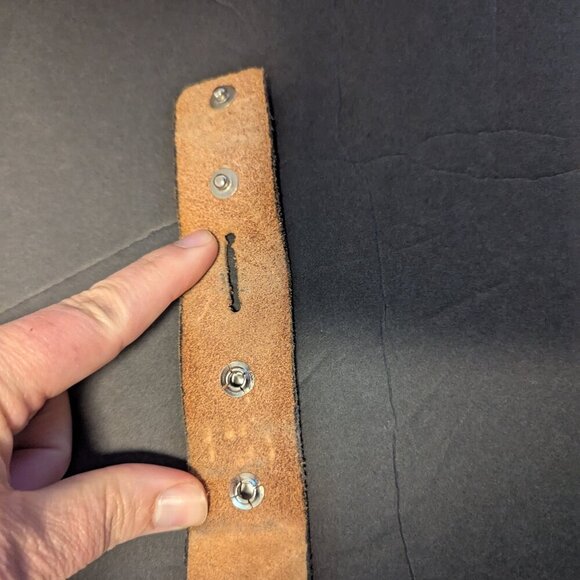 Vintage Tooled Leather Belt Western Boho Embossed Southwest Rodeo Unisex - Picture 7 of 8